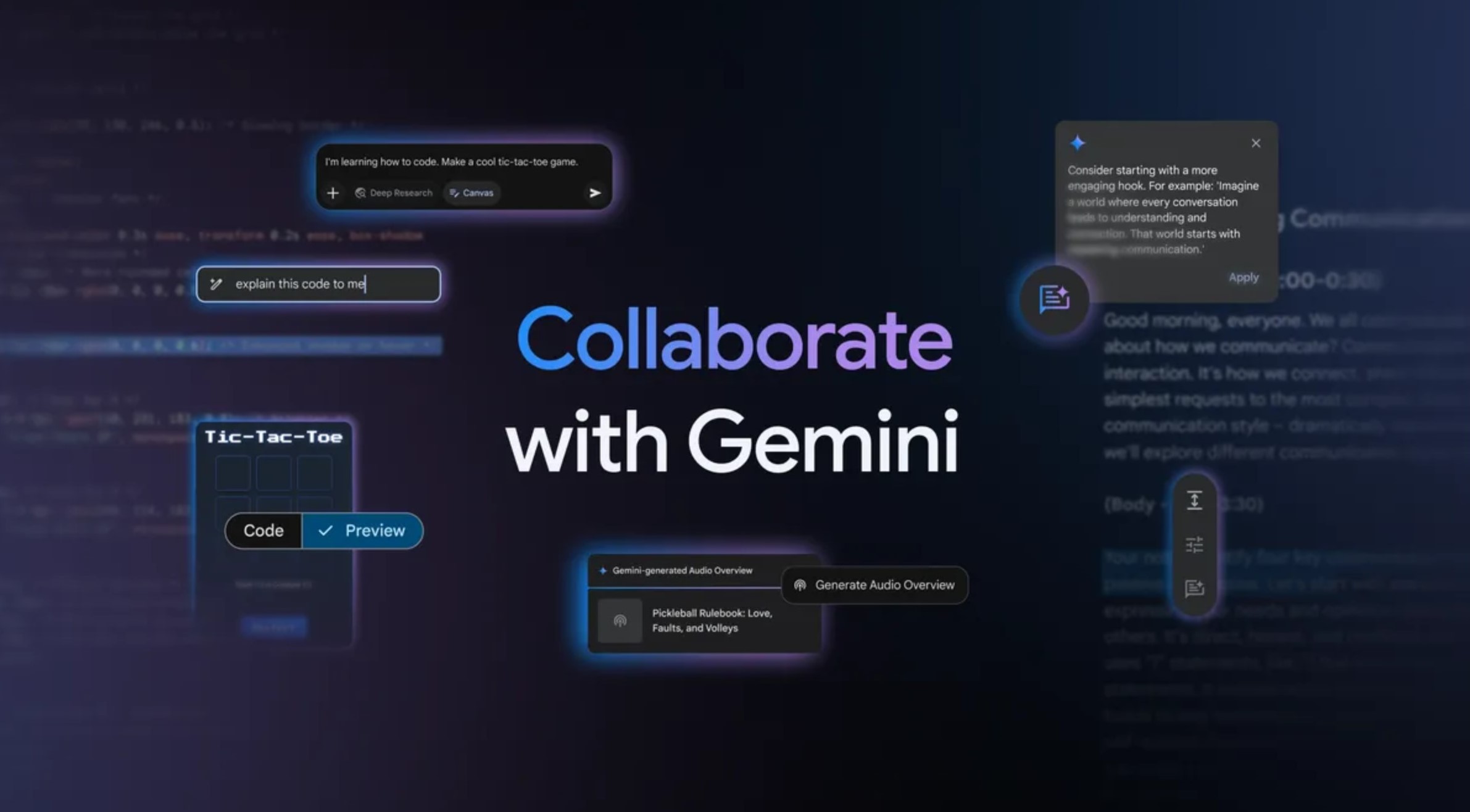 قابلیت کدنویسی و پیش‌نمایش زنده در Gemini Canvas